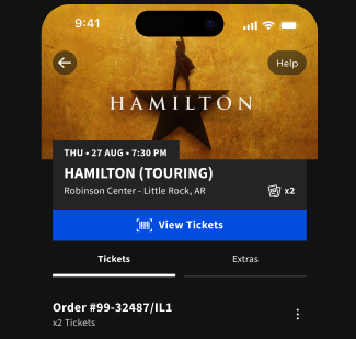 App de Ticketmaster con la pantalla de acceso a entradas
