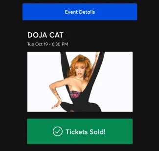 App de Ticketmaster con la pantalla de reventa de entradas